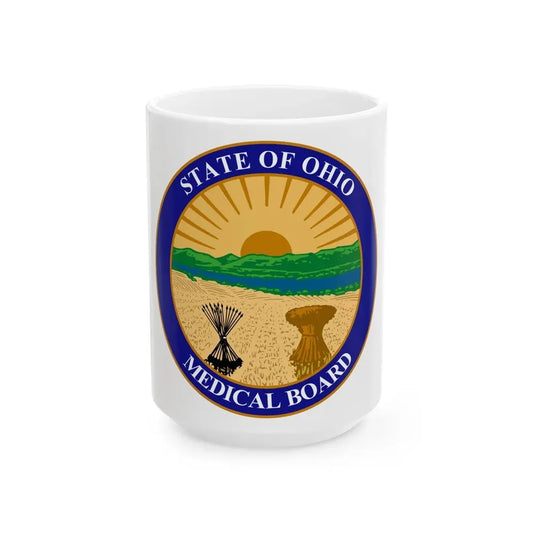Seal of the Ohio Medical Board - White Coffee Mug 15oz - Go Mug Yourself