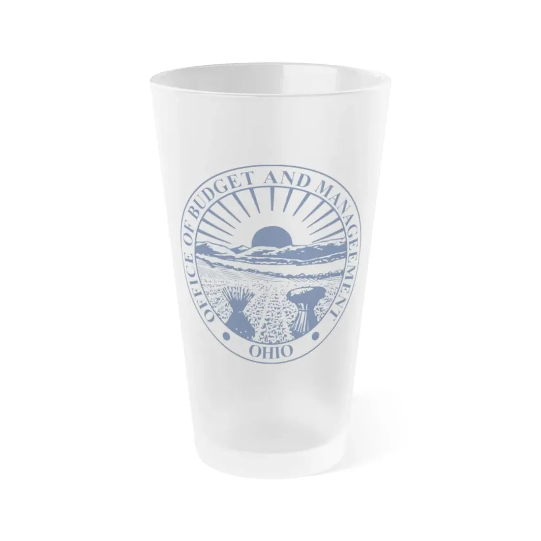 Seal of the Ohio Office of Budget and Management - Frosted Pint Glass 16oz 16oz Frosted - Go Mug Yourself