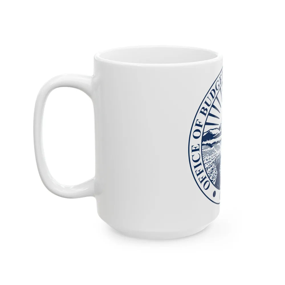 Seal of the Ohio Office of Budget and Management - White Coffee Mug-Go Mug Yourself