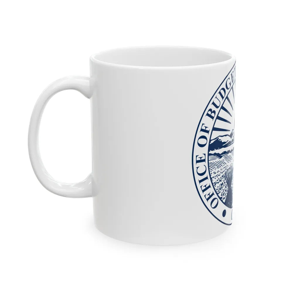 Seal of the Ohio Office of Budget and Management - White Coffee Mug-Go Mug Yourself