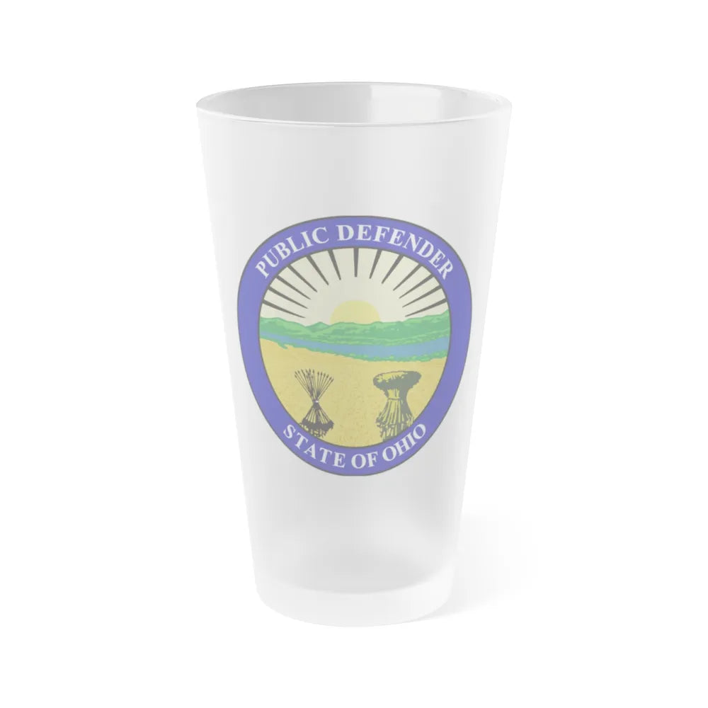 Seal of the Ohio Public Defender - Frosted Pint Glass 16oz-16oz-Frosted-Go Mug Yourself