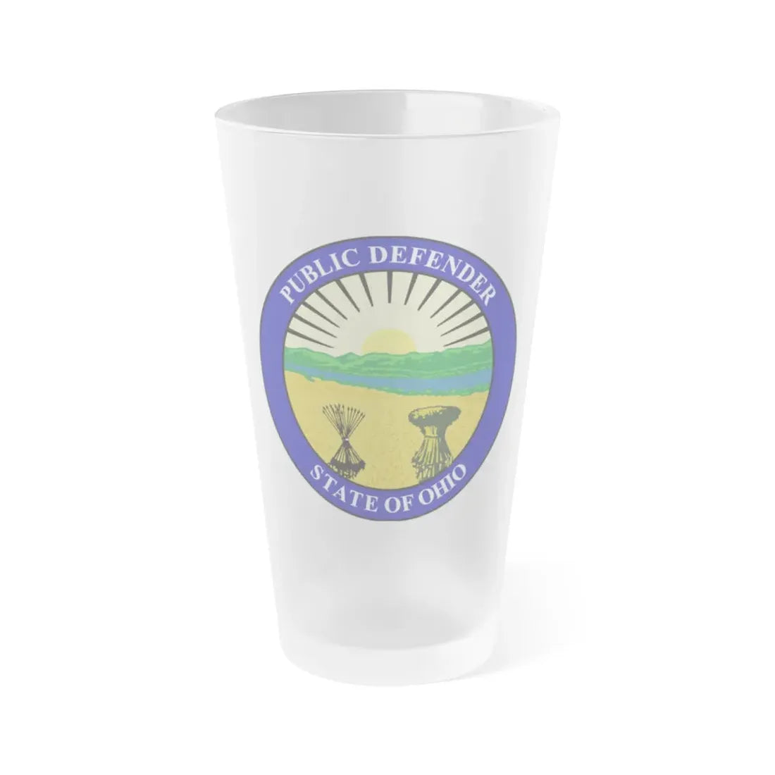 Seal of the Ohio Public Defender - Frosted Pint Glass 16oz 16oz Frosted - Go Mug Yourself