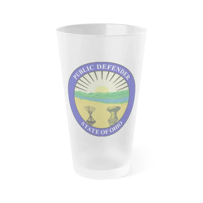 Seal of the Ohio Public Defender - Frosted Pint Glass 16oz 16oz Frosted - Go Mug Yourself