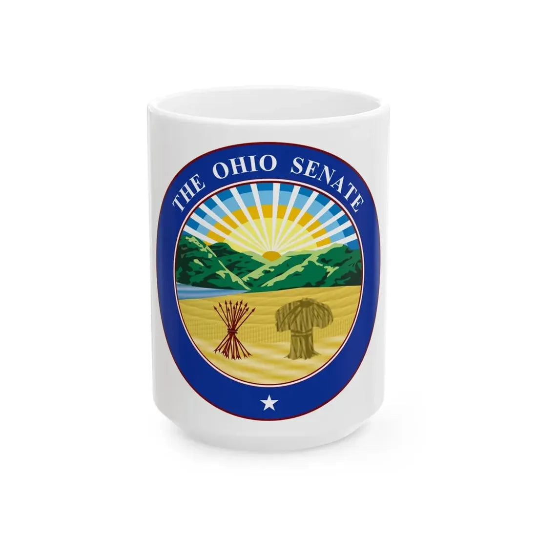 Seal of the Ohio Senate - White Coffee Mug 15oz - Go Mug Yourself