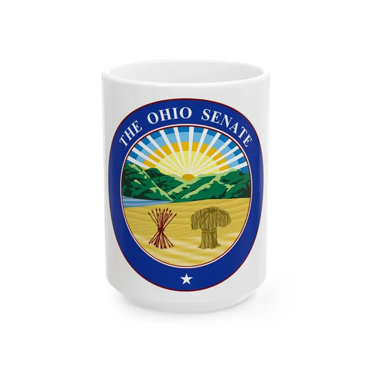Seal of the Ohio Senate - White Coffee Mug 15oz - Go Mug Yourself