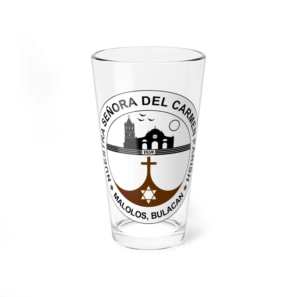 Seal of the Parish of Our Lady of Mount Carmel - Pint Glass 16oz-16oz-Go Mug Yourself