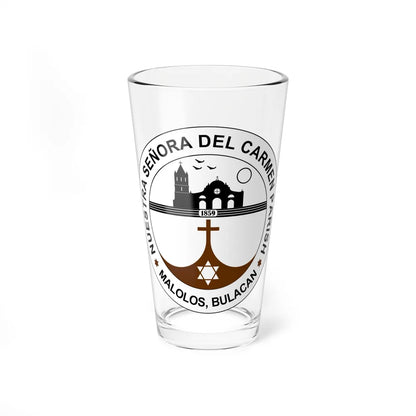 Seal of the Parish of Our Lady of Mount Carmel - Pint Glass 16oz-16oz-Go Mug Yourself