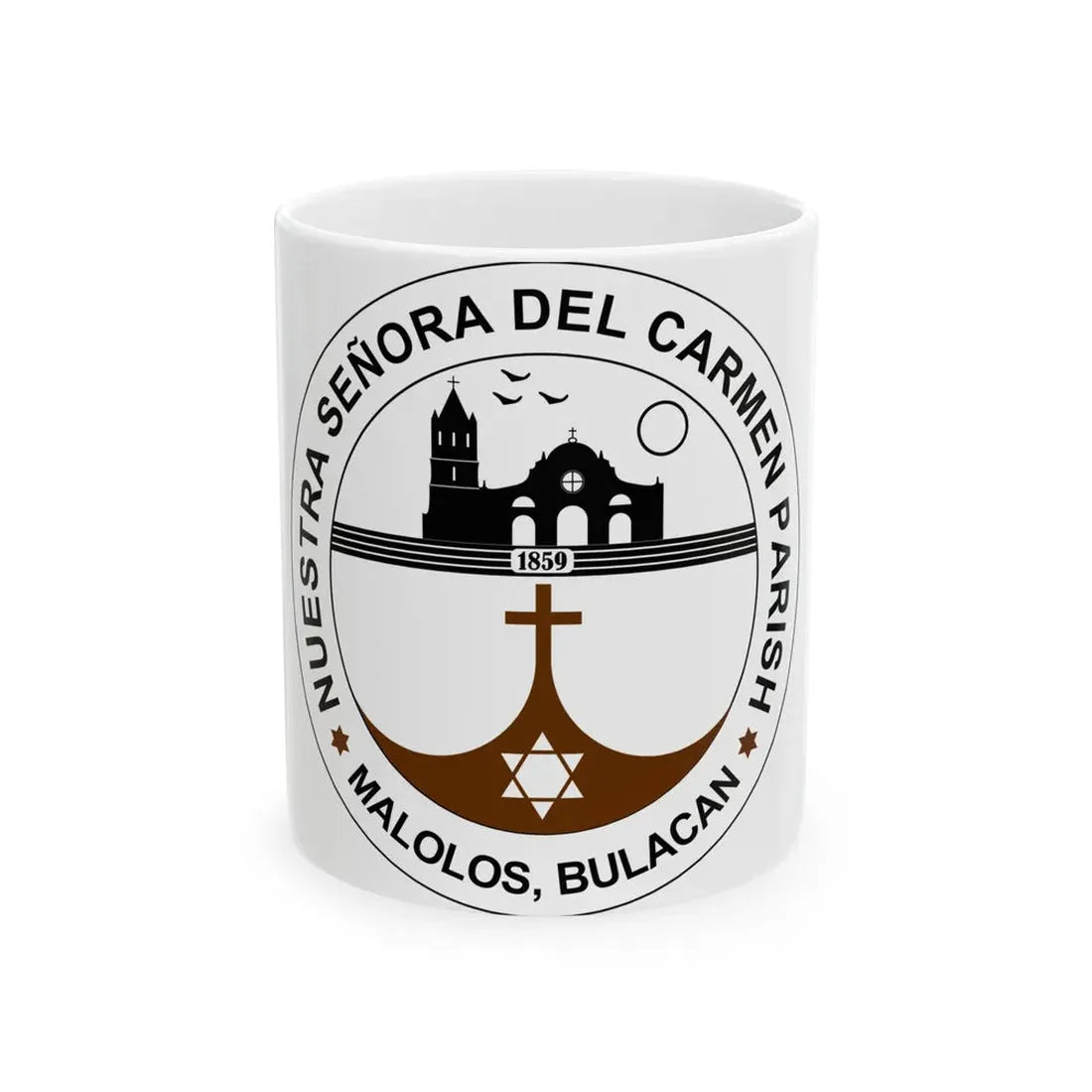 Seal of the Parish of Our Lady of Mount Carmel - White Coffee Mug 11oz - Go Mug Yourself