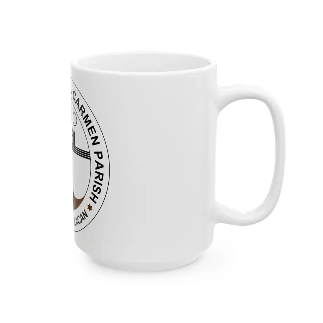 Seal of the Parish of Our Lady of Mount Carmel - White Coffee Mug - Go Mug Yourself
