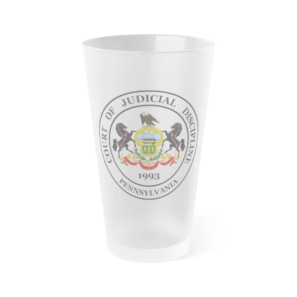 Seal of the Pennsylvania Court of Judicial Discipline - Frosted Pint Glass 16oz-16oz-Frosted-Go Mug Yourself