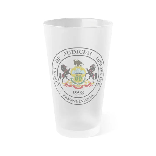 Seal of the Pennsylvania Court of Judicial Discipline - Frosted Pint Glass 16oz 16oz Frosted - Go Mug Yourself