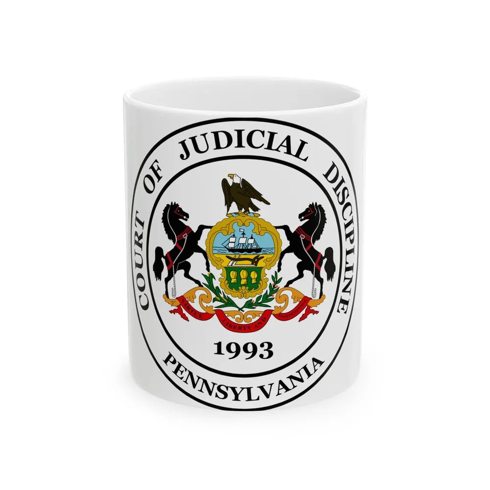 Seal of the Pennsylvania Court of Judicial Discipline - White Coffee Mug-11oz-Go Mug Yourself