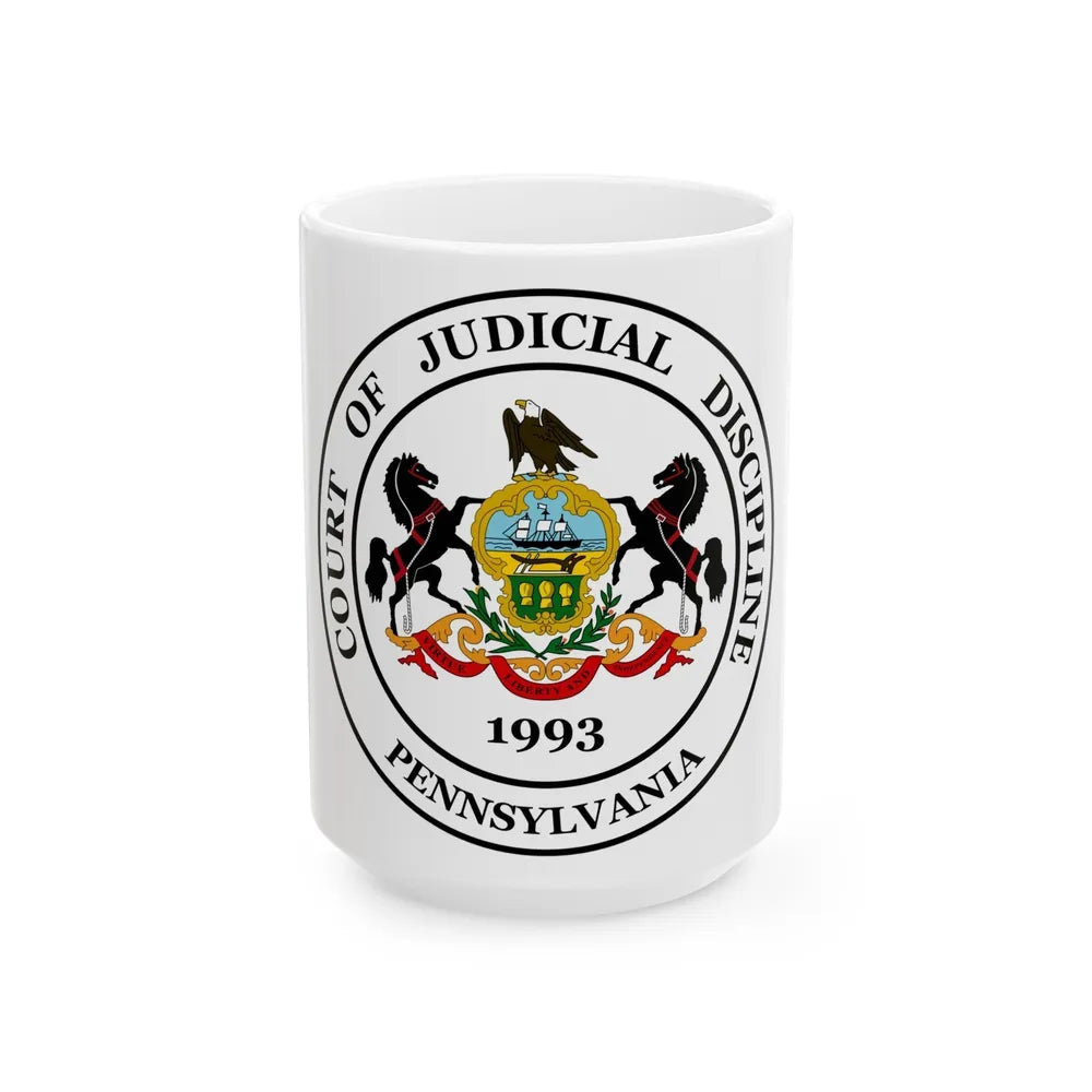 Seal of the Pennsylvania Court of Judicial Discipline - White Coffee Mug-15oz-Go Mug Yourself