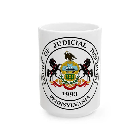 Seal of the Pennsylvania Court of Judicial Discipline - White Coffee Mug 15oz - Go Mug Yourself