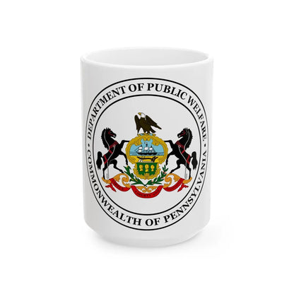 Seal of the Pennsylvania Department of Public Welfare - White Coffee Mug-15oz-Go Mug Yourself