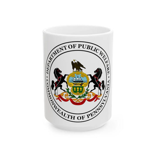 Seal of the Pennsylvania Department of Public Welfare - White Coffee Mug-15oz-Go Mug Yourself