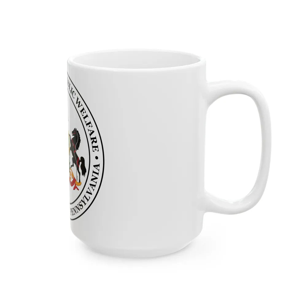 Seal of the Pennsylvania Department of Public Welfare - White Coffee Mug-Go Mug Yourself