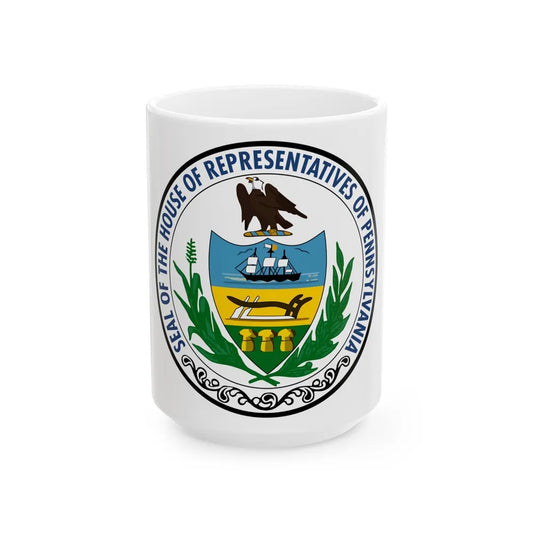 Seal of the Pennsylvania House of Representatives - White Coffee Mug-15oz-Go Mug Yourself