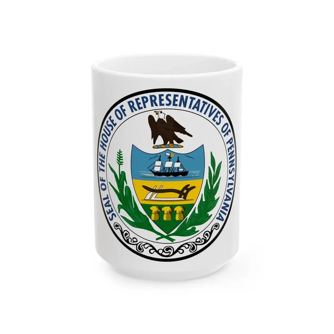 Seal of the Pennsylvania House of Representatives - White Coffee Mug 15oz - Go Mug Yourself