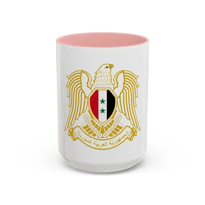 Seal of the People's Assembly of Syria - Accent Coffee Mug 15oz Pink - Go Mug Yourself