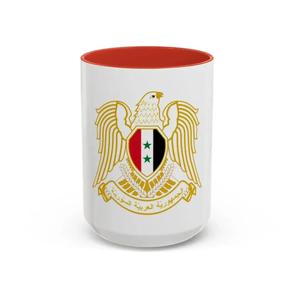 Seal of the People's Assembly of Syria - Accent Coffee Mug 15oz Red - Go Mug Yourself