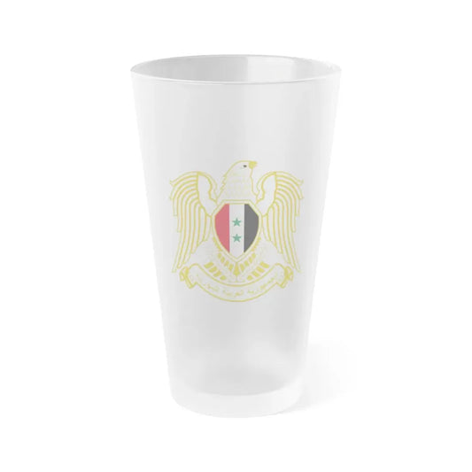 Seal of the People's Assembly of Syria - Frosted Pint Glass 16oz 16oz Frosted - Go Mug Yourself