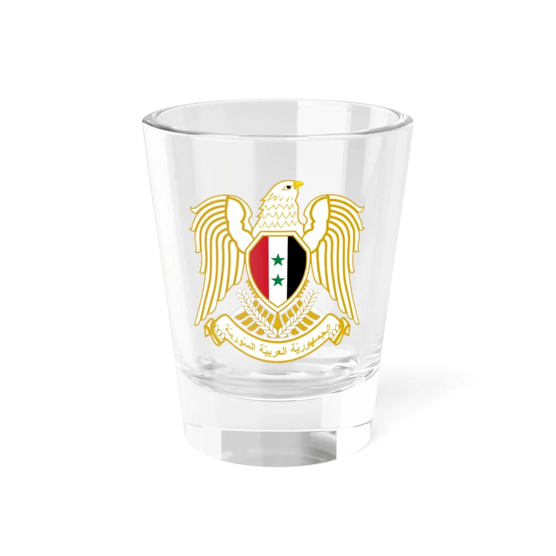 Seal of the Peoples Assembly of Syria 1980-2024 (Syria) (Coat of Arms) Shot Glass 1.5oz 1.5oz - Go Mug Yourself