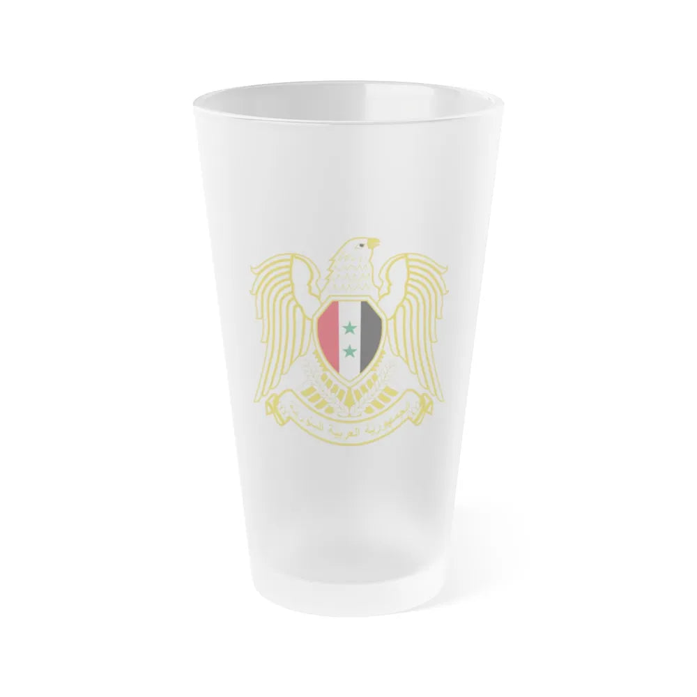 Seal of the People's Assembly of Syria - Frosted Pint Glass 16oz-16oz-Frosted-Go Mug Yourself