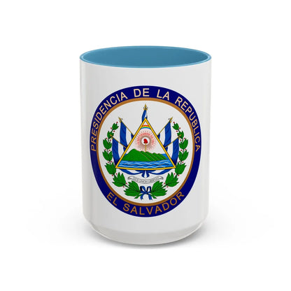 Seal of the President of El Salvador - Accent Coffee Mug 15oz Light Blue - Go Mug Yourself
