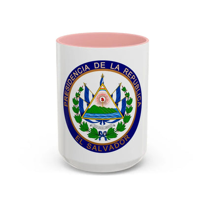 Seal of the President of El Salvador - Accent Coffee Mug 15oz Pink - Go Mug Yourself