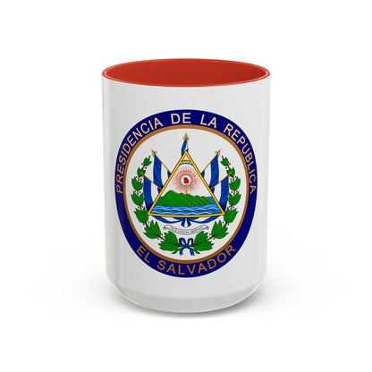 Seal of the President of El Salvador - Accent Coffee Mug 15oz Red - Go Mug Yourself
