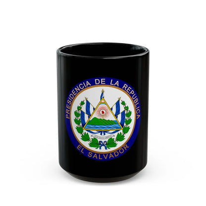 Seal of the President of El Salvador - Black Coffee Mug-15oz-Go Mug Yourself