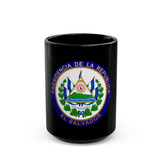 Seal of the President of El Salvador - Black Coffee Mug 15oz - Go Mug Yourself
