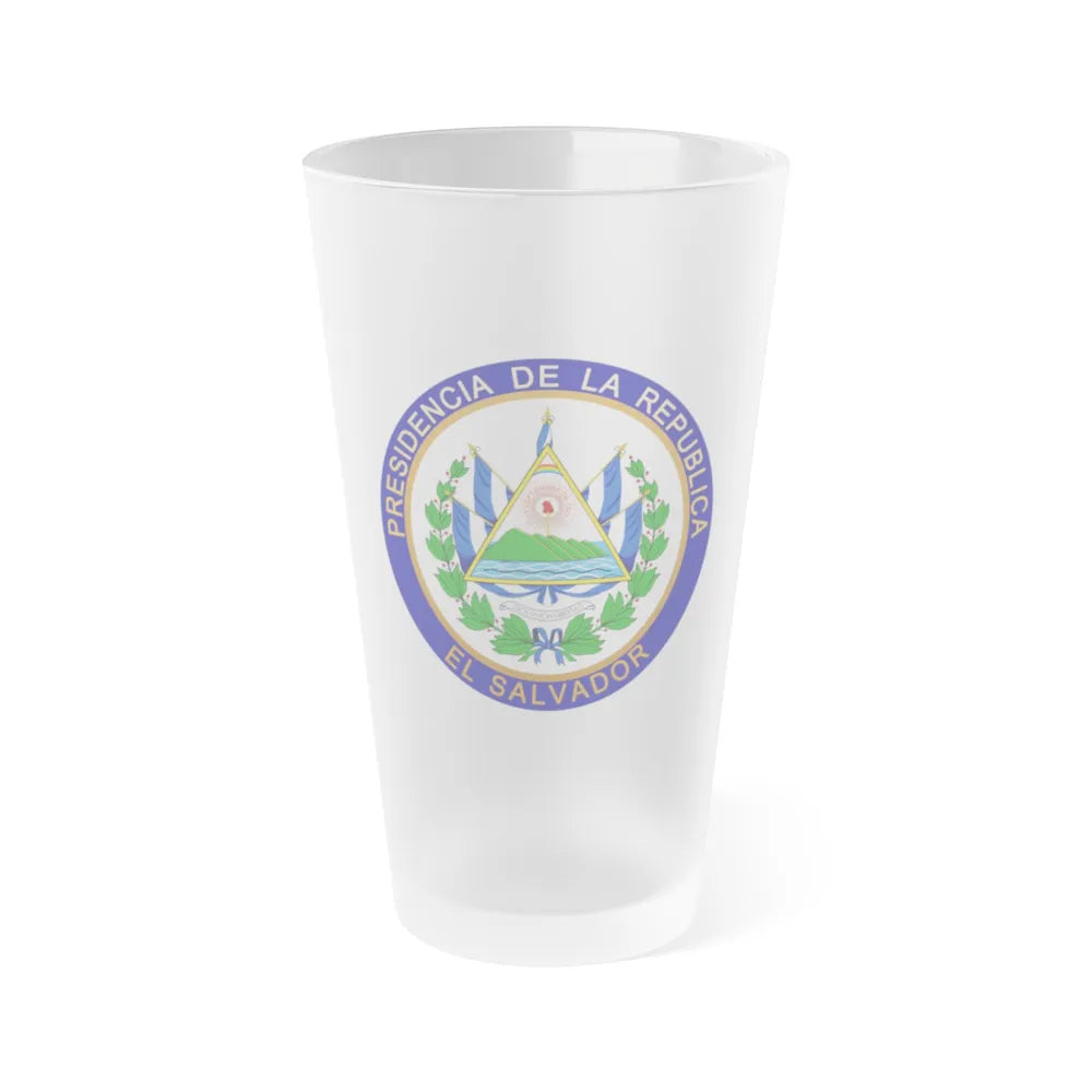 Seal of the President of El Salvador - Frosted Pint Glass 16oz-16oz-Frosted-Go Mug Yourself