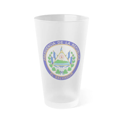 Seal of the President of El Salvador - Frosted Pint Glass 16oz-16oz-Frosted-Go Mug Yourself