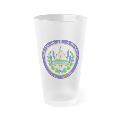 Seal of the President of El Salvador - Frosted Pint Glass 16oz 16oz Frosted - Go Mug Yourself