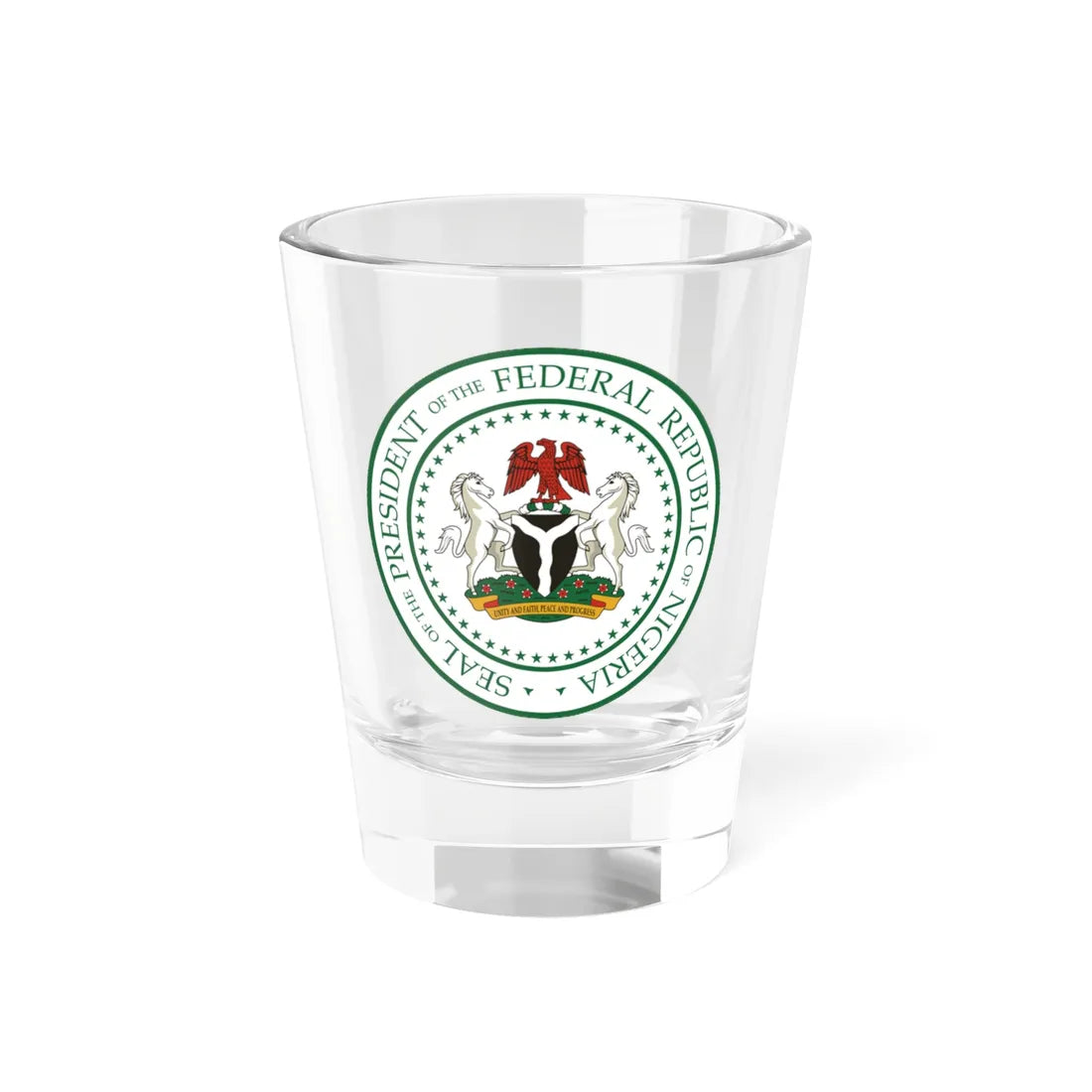 Seal of the President of Nigeria (Niger) (Coat of Arms) Shot Glass 1.5oz 1.5oz - Go Mug Yourself