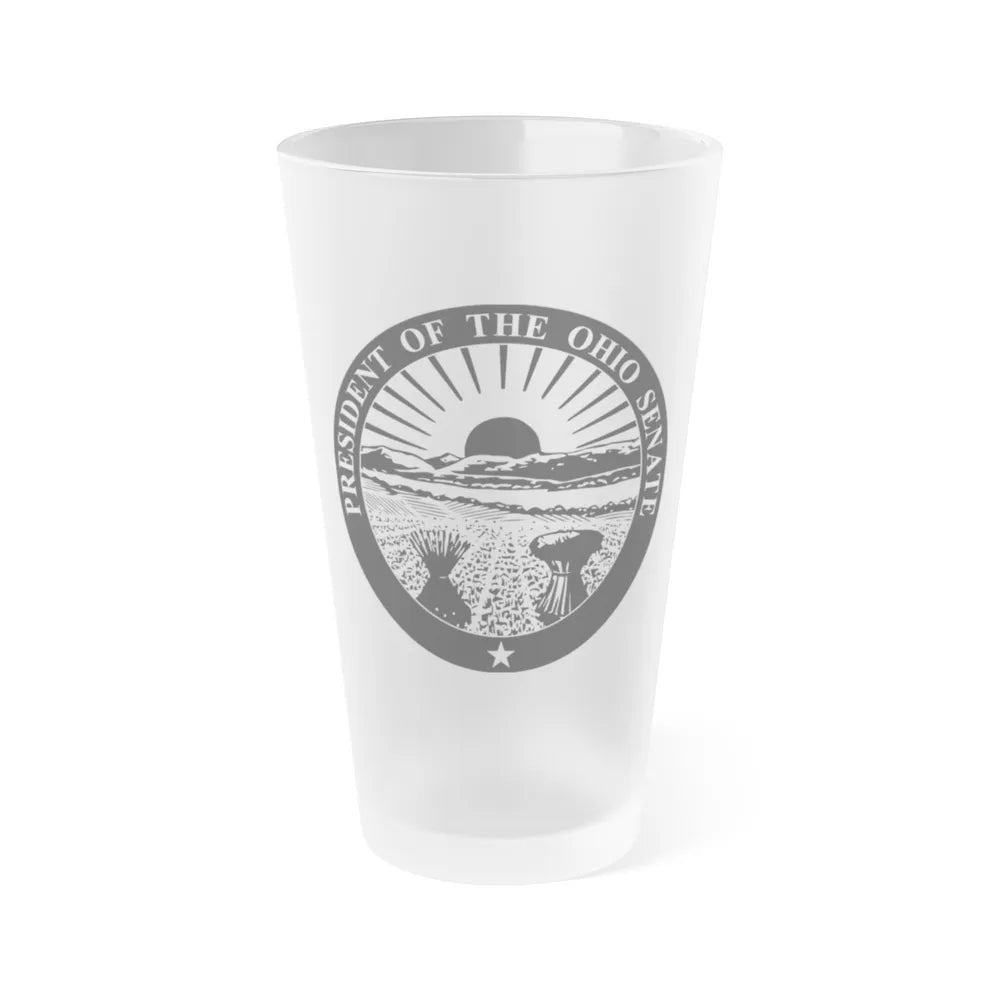 Seal of the President of the Ohio Senate - Frosted Pint Glass 16oz-16oz-Frosted-Go Mug Yourself