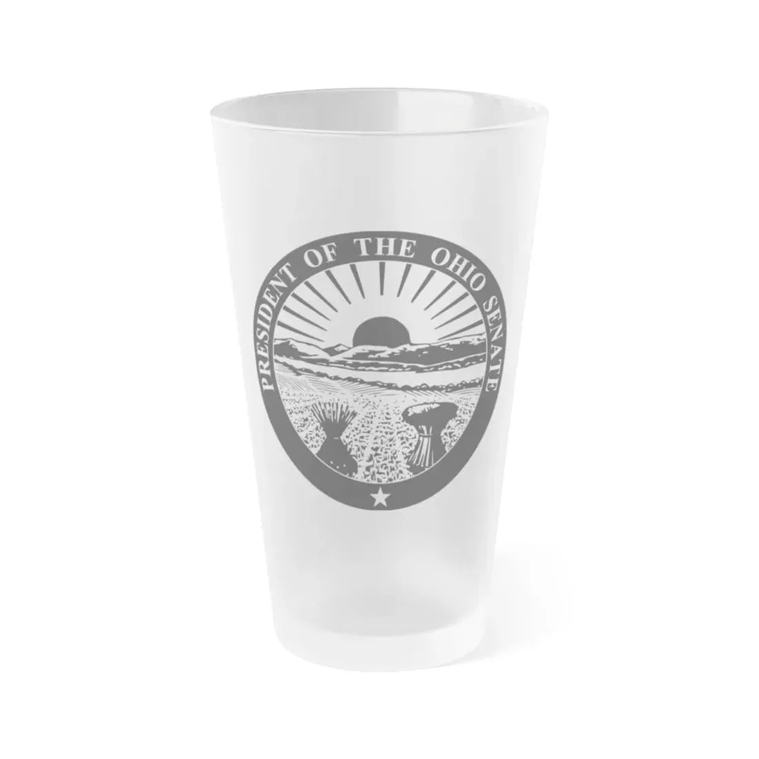 Seal of the President of the Ohio Senate - Frosted Pint Glass 16oz 16oz Frosted - Go Mug Yourself