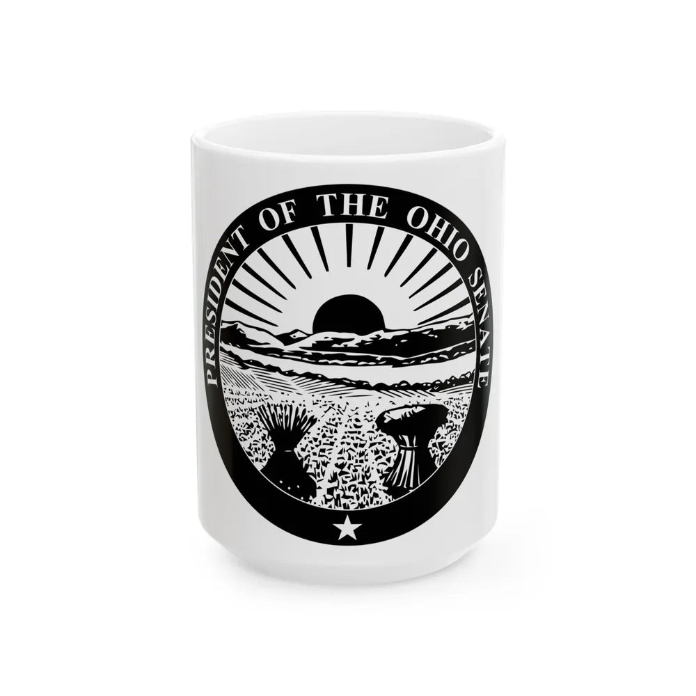 Seal of the President of the Ohio Senate - White Coffee Mug-15oz-Go Mug Yourself