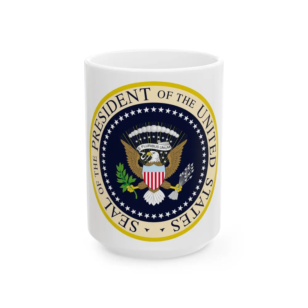 Seal of the President of the United States - White Coffee Mug-15oz-Go Mug Yourself