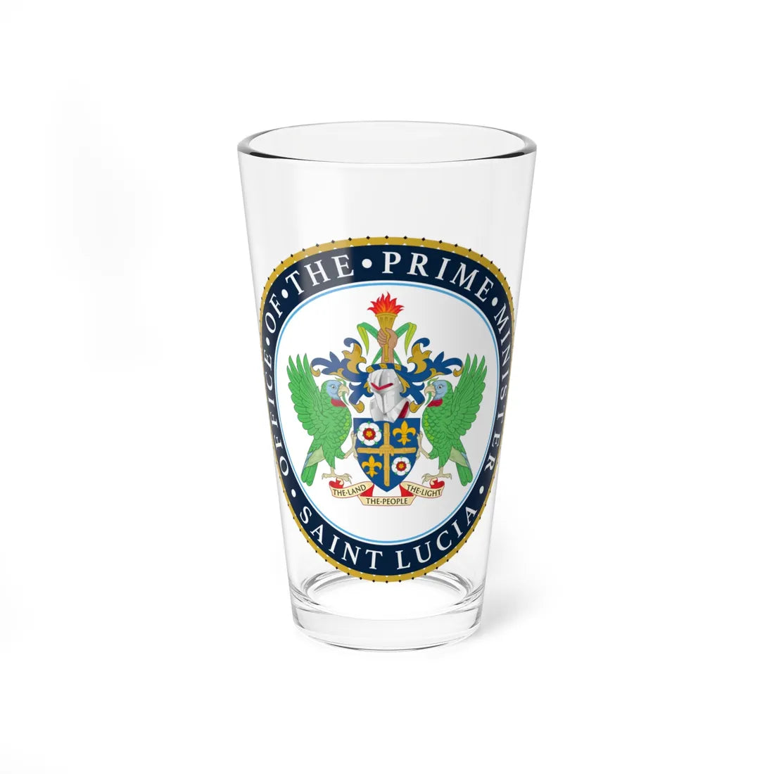Seal of the Prime Minister of Saint Lucia (Saint Lucia) (Coat of Arms) Pint Glass 16oz 16oz - Go Mug Yourself