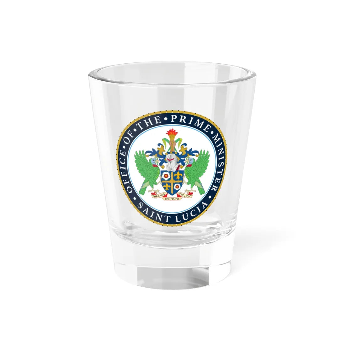 Seal of the Prime Minister of Saint Lucia (Saint Lucia) (Coat of Arms) Shot Glass 1.5oz 1.5oz - Go Mug Yourself