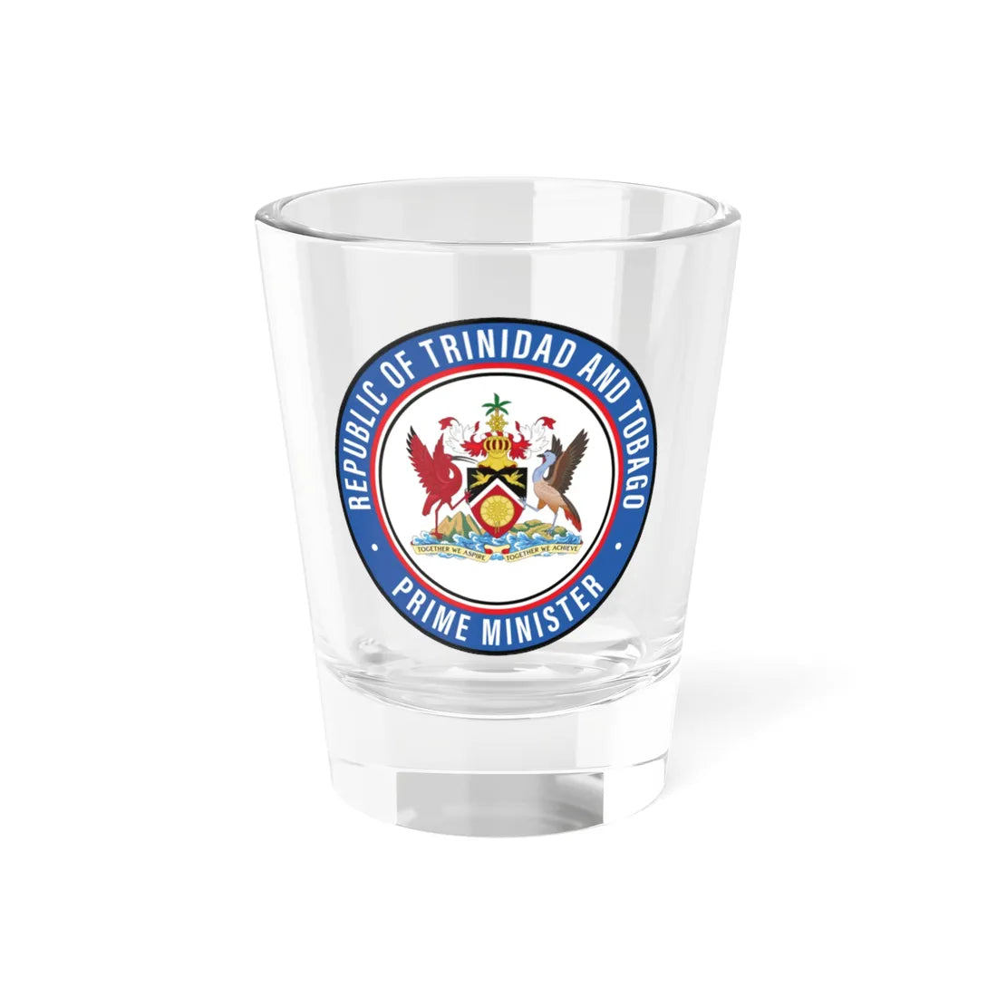 Seal of the Prime Minister Trinidad and Tobago (Trinidad and Tobago) (Coat of Arms) Shot Glass 1.5oz 1.5oz - Go Mug Yourself