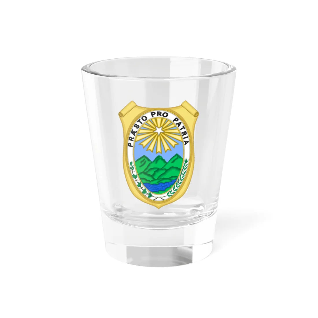 Seal of the Province of Santiago de Cuba (Cuba) (Coat of Arms) Shot Glass 1.5oz 1.5oz - Go Mug Yourself