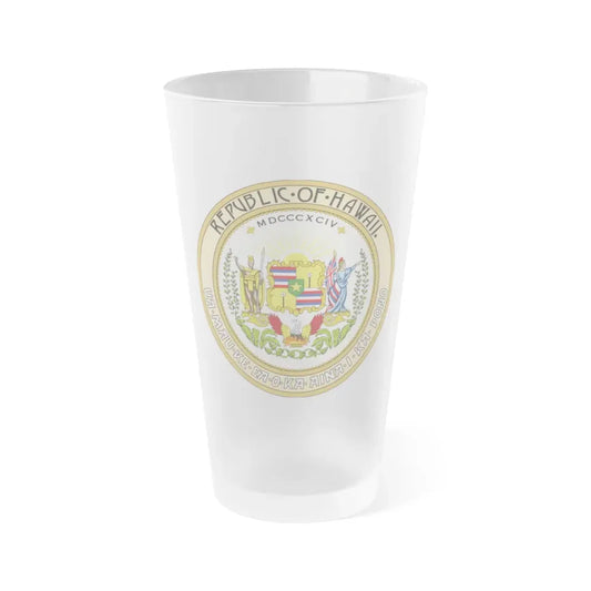 Seal of the Republic of Hawaii - Frosted Pint Glass 16oz 16oz Frosted - Go Mug Yourself