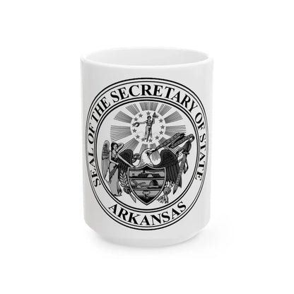 Seal of the Secretary of State of Arkansas - White Coffee Mug 15oz - Go Mug Yourself