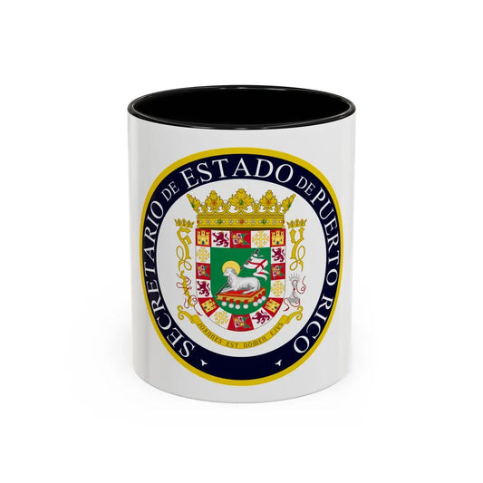 Seal of the Secretary of State of Puerto Rico - Accent Coffee Mug 11oz Black - Go Mug Yourself