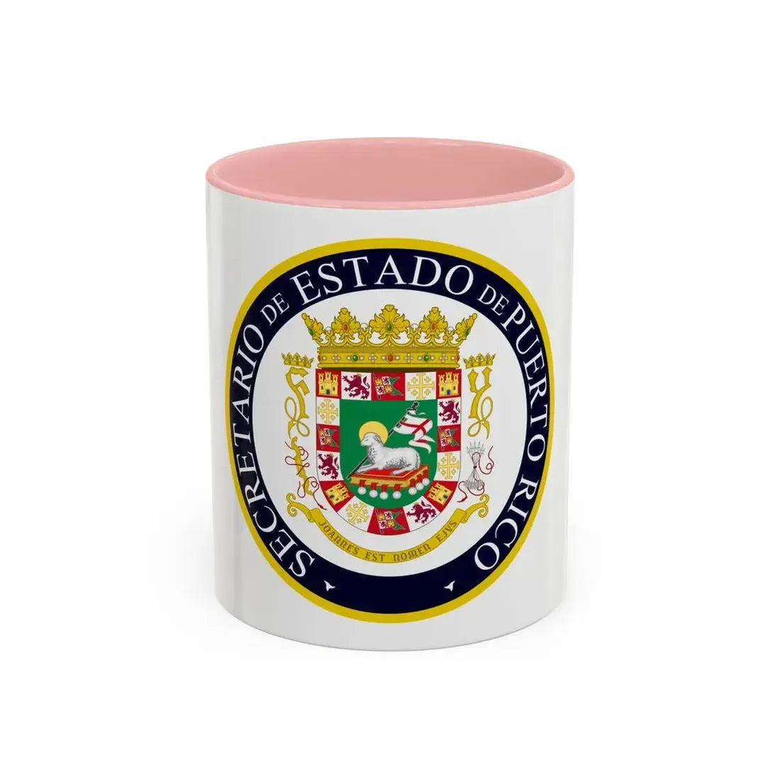 Seal of the Secretary of State of Puerto Rico - Accent Coffee Mug 11oz Pink - Go Mug Yourself