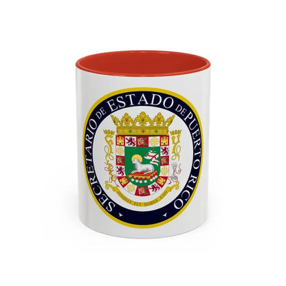 Seal of the Secretary of State of Puerto Rico - Accent Coffee Mug 11oz Red - Go Mug Yourself